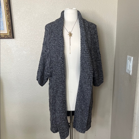 a.n.a Jackets & Blazers - a.n.a Charcoal Knit Open Cardigan